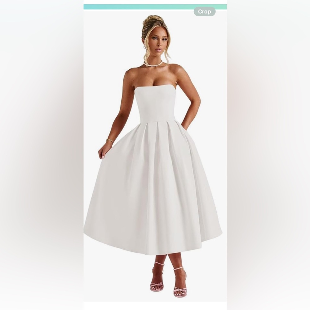 Chic Strapless White Dress